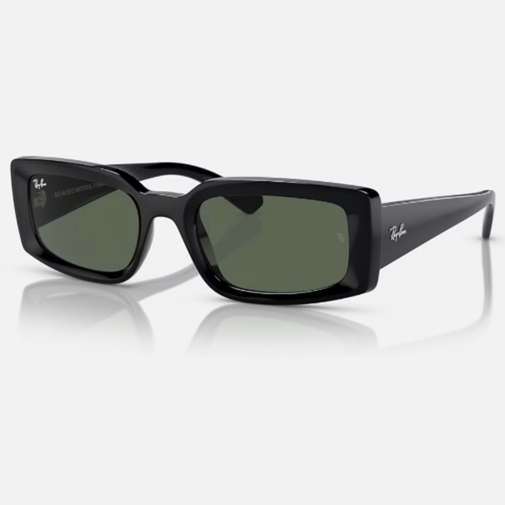 NWT RAYBAN Kilane black polished sunglasses. Retail $180